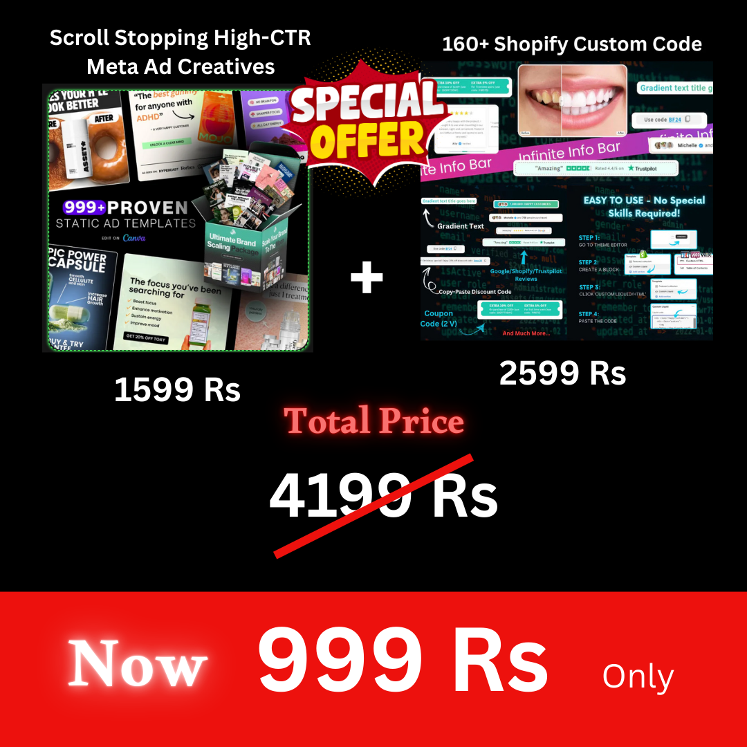 200+ Shopify Custom Liquid Codes + Scroll Stopping High-CTR Meta Ad Creatives